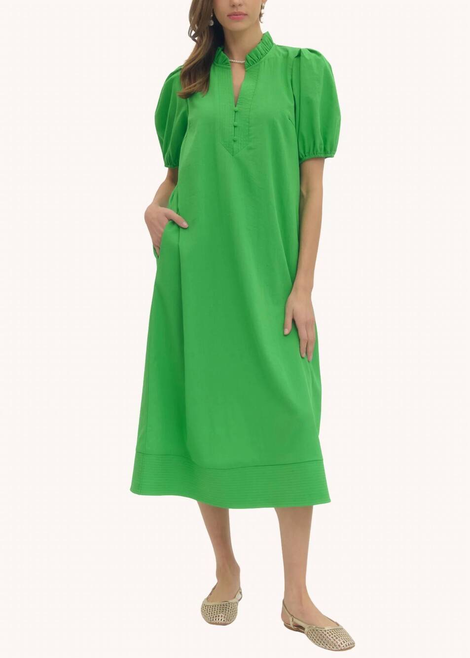 NEW ENTRO maisie midi dress in green